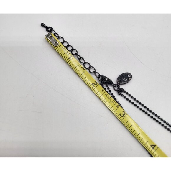 Charming Charlie Black Gold Tone Feather Dangle Fringe Statement Necklace - Picture 7 of 7